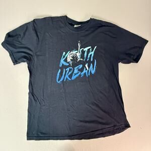 Keith Urban Graphic Concert T-Shirt Comfort Colors Black Blue Print Size 2XL